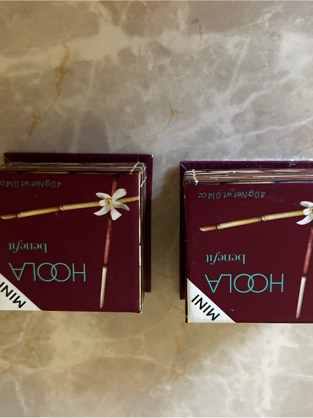 Benefit Hoola Mini Bronzer Duo - Burgundy Packaging with Teal Logo